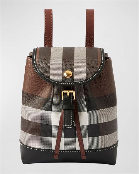 burberry leather-trimmed nylon backpack|burberry micro check leather backpack.